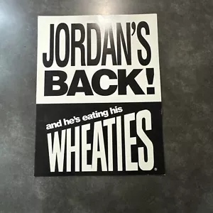MICHAEL JORDAN'S BACK WHEATIES RETURN NBA SIGN REGGIE MILLER 1995 RARE BULLS - Picture 1 of 6