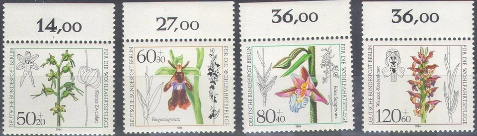 4 SELLOS ALEMANIA-BERLÍN, 1984 | FLORES | Yvert 685/8 MNH - Imagen 1 de 1
