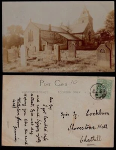 1909 EGLINGHAM Kirche, Northumberland. ECHTFOTO POSTKARTE gebraucht - Bild 1 von 1