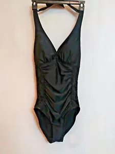Women's Attention Black Size Small One Piece Bathing Suit Lace Sides Stretch NWT - Picture 1 of 6