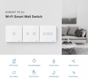 Sonoff T0EU1C-TX, T0EU2C-TX, T0EU3C-TX Wi-Fi Smart Switch weiß, Lichtschalter - Bild 1 von 18