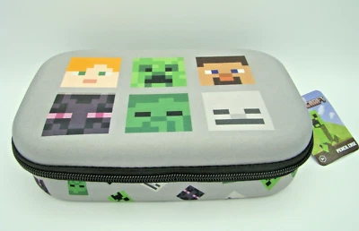 Estuche para lápices Minecraft tela moldeada con cremallera 8"x5" gris+negro NUEVO CON ETIQUETAS Foto 1 de 4