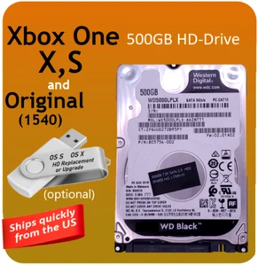 500gb Xbox One X, S & Original Hard Drive Internal USB firmware option WD Black - Picture 1 of 5