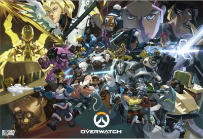 Blizzard Overwatch Anniversary Poster (Art Print) SDCC Exclusive COMIC CON 2017 - Image 1 of 4