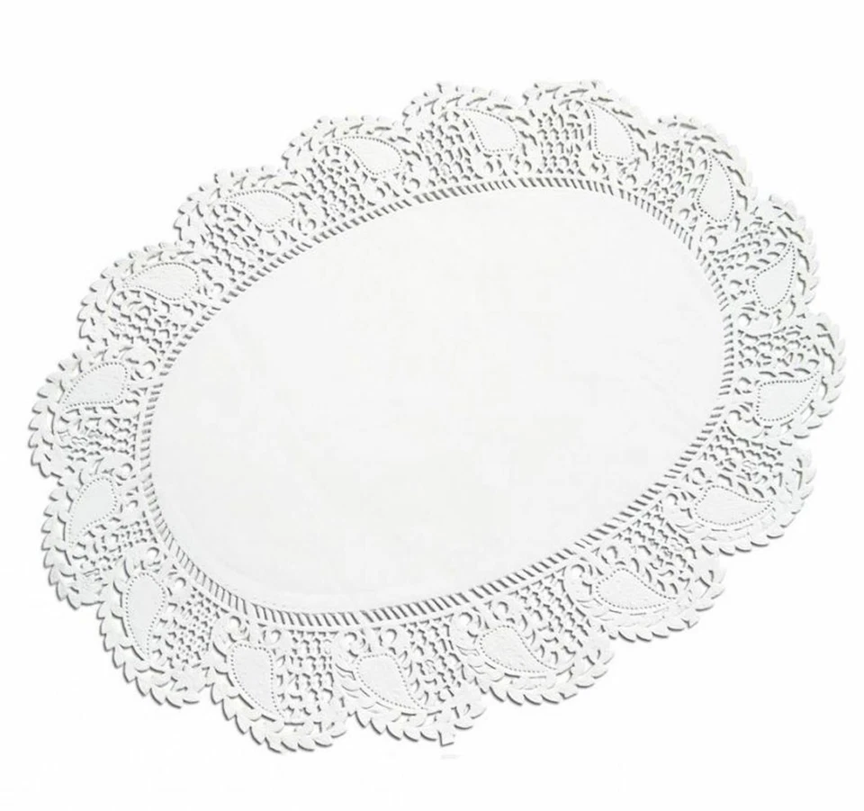 Tortenspitzen oval 16 x 23 cm 250 Stück weiß Tortendeckchen Tortenpapier - Bild 1 von 1