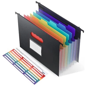7-Pocket Expanding File Folder Accordion Plastic Organizer with Color Tabs 1PK - Picture 1 of 7
