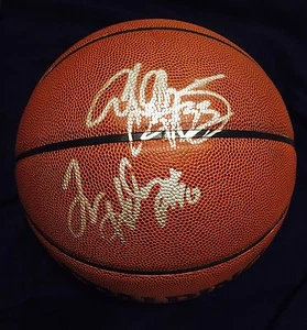 Alonzo Mourning Tim Hardaway Autographed Spalding NBA Basketball Miami Heat/ JSA - Picture 1 of 3