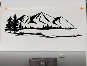 Lake RV Camper Decal Trees Mountains Motorhome Replacement 60" L x 27.5" H - Picture 1 of 11