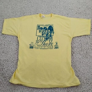 Camisa de ciclismo vintage para hombre XL amarilla Houston Texas ciclismo puntada única EE. UU. 90 - Imagen 1 de 16