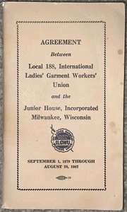 1979 Agreement Between Local 188 Int’l Garment Union & Jr House Inc Milwaukee WI - Picture 1 of 3
