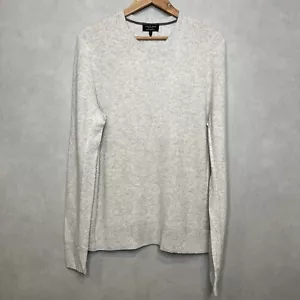 Rag & Bone Men's Size Large 100% Cashmere Crewneck Ribbed Sweater Light Grey EUC - Picture 1 of 8