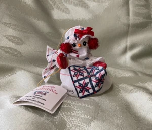 Barela Collectibles - Rare Handmade Colonial Snowman Sewing Flag #1175 - Picture 1 of 10