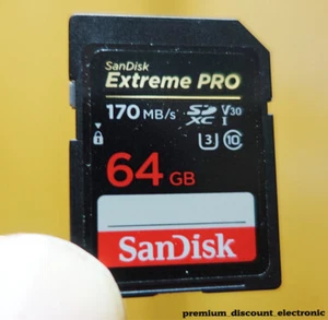 SanDisk Extreme Pro 64 GB SDXC Karte SD Speicherkarte 170 MB/s UHS-I U3 V30 - Bild 1 von 1