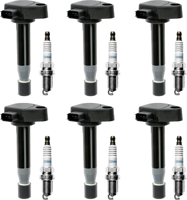 UF242 Ignition Coil Pack and Iridium Spark Plug Set of 6 for Acura CL TL 3.2L V6 - Image 1 of 4