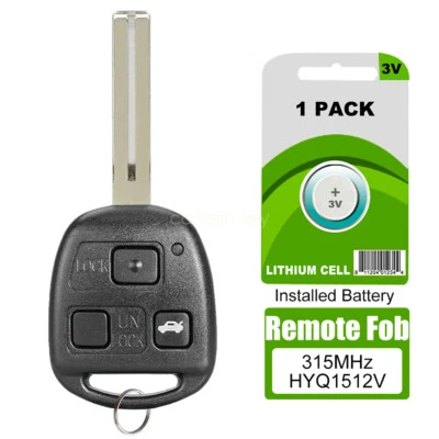 For Lexus ES300 GS300 GS400 GS430 IS300 LS400 Keyless Remote Car Key Fob 3Button - Image 1 of 4