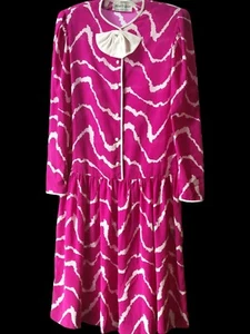 Vintage 90's hot pink Albert Nipon silky "Executive" dress size 4 - Picture 1 of 5