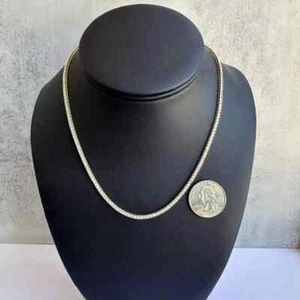 Elegante collana tennis in oro giallo 14kt con diamanti naturali - 5,33ctw, 16", nuova - Foto 1 di 3