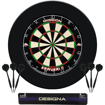 Pro Deluxe Home Darts Centre, Dartboard, Surround, Oche, Darts, Boxed Set Bundle - Image 1 of 4
