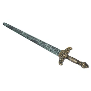 Chinese Traditional Long Halloween Assassin Plastic Sword, Gold Silver, 33" Long - Picture 1 of 1