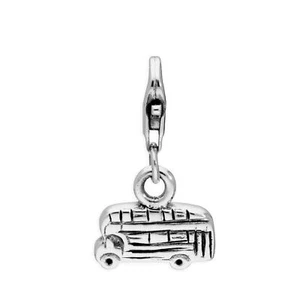 Sterling Silver London Double Decker Bus Clip on Charm - Picture 1 of 9