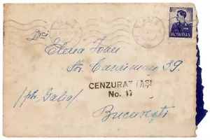 Romania, 1942, WWII Censored Cover, Bucuresti - Iasi stamps - Picture 1 of 2