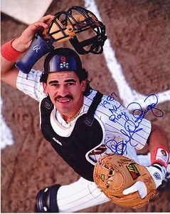 BENITO SANTIAGO SAN DIEGO PADRES NL ROY 1987 ACTION SIGNED 8x10 - Picture 1 of 1