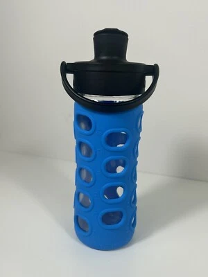 Lifefactory 12-Ounce Active Flip Cap Glass Water Bottle, Blue, Silicone - Image 1 of 4