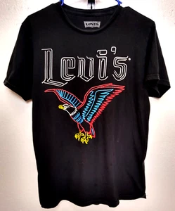 LEVI'S schwarzer kurzärmliger "Adler"-Aufdruck Größe M - Bild 1 von 6