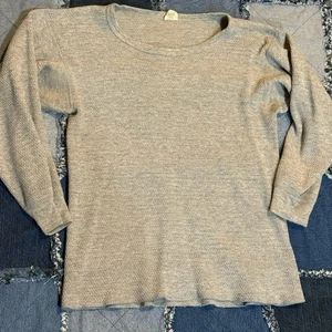 Vintage 70s 80s Black Sheep Thermal Waffle Knit Men's M Gray Baselayer Skate - Picture 1 of 8