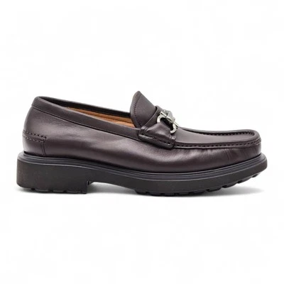 Salvatore Ferragamo Gancini Glasgow Mocasines De Cuero Marrón $950 - Imagen 1 de 4