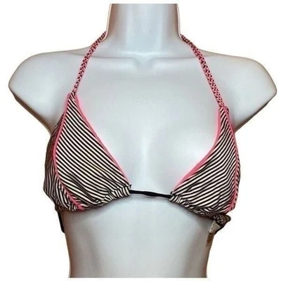 Beach Bunny Striped Halter Bikini Top Size L - Image 1 of 4