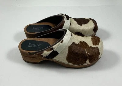 Nuevos zuecos abiertos Sanita para mujer de madera Caroline marrón vaca talla 39-8,5 Foto 1 de 4
