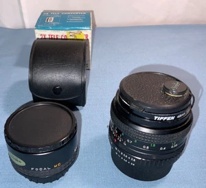 Vintage Tiffen 49MM Close-up Lens Filter  + Focal  2x Converter +Case - Picture 1 of 5