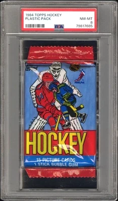 Paquete de plástico de hockey Topps 1984 goma de mascar PSA 8 casi nuevo-como nuevo Foto 1 de 2