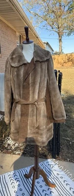 Vintage Paris Faux Fur Suede Jacket  Lilli Ann San Francisco Made in England Med - Image 1 of 4