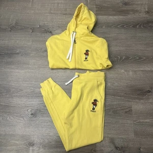 Polo Ralph Lauren Bear Embroidered 2 Piece Set Hoodie And Sweat Pants Men’s S - Picture 1 of 17