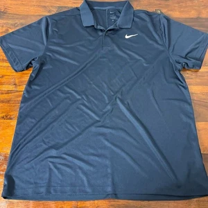 Nike Polo Uomo Dri-FIT XL Blu Navy Manica Corta Golf Tennis - Foto 1 di 6