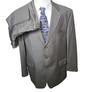 Chaps Ralph Lauren Suit Men's 48L 2 Button Gray Wool Cashmere Pants 44x31.5++ - Picture 1 of 23
