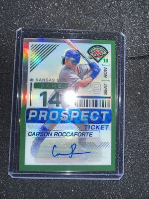 2023 Bowman Draft - Chrome Prospect  Carson Roccaforte Green Refractor (AU, RC)  - Image 1 of 2