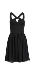 L'AGENCE Valleta Black Silk Fit & Flare Sleeveless Dress Size 4 - Picture 1 of 8