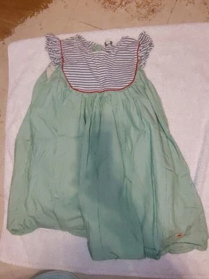 Vestido Cherry Crumble California Vintage Talla 4T Rayas Verdes y Blancas Foto 1 de 3