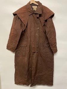 Timsbury Long Riding Coat Mens Unisex XL Brown Wax Waxed Jacket Trench Country - Picture 1 of 9