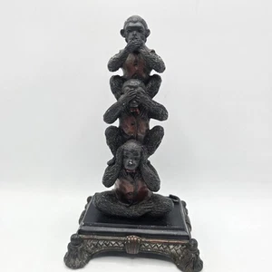 Stacked Three Wise Monkeys 8,5" Figur See Hear Speak No Evil Statue Gebraucht. - Bild 1 von 20