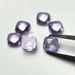Cushion Shape Cabochon Flat Back Zircon Lavender Loose Stone For Necklace Inlay - Picture 1 of 6