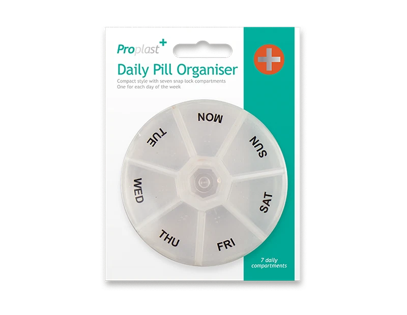GEM ProPlast MED4335 Compact Daily Weekly Airtight Compartment Pill Organiser