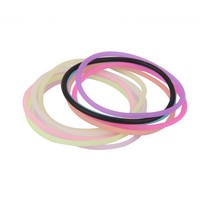 10x Mixed Silicone Elastic Rubber Band Bracelet Wristband Bangles Hair Ties
