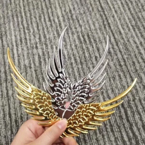 1 Pair 3D Angel Hawk Wings Logo Car Badge Emblem Alloy Metal Stickers Decal - Foto 1 di 14