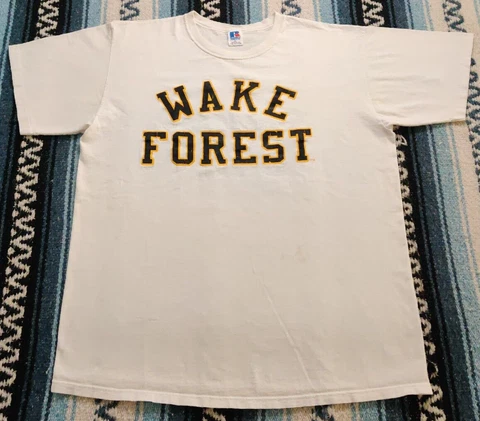 Vintage 90's Wake Forest Russell Athletic Single Stitch USA Made T Shirt Size XL Cover