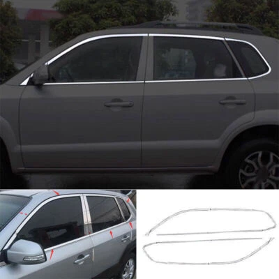 For Hyundai Tucson 2005-2009 Chrome Style Windows Strip Sill Molding Cover Trim - Image 1 of 4