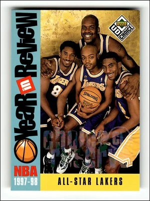 1998-99 UD Choice Reserve #197 Los Angeles Lakers Kobe Bryant Shaquille O'Neal - Image 1 of 2
